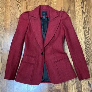 🇨🇦SMYTHE red wool equestrian pouf sleeves blazer size 2. Mint condition.